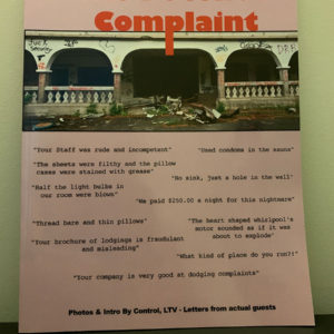 Poconos Complaint Book.